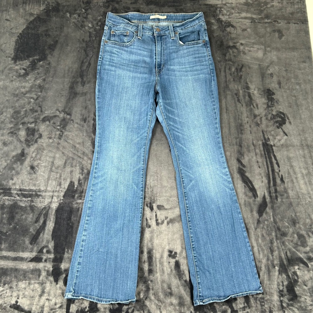 Levi's 726 Flare Jeans Womens 31 Blue High Rise Denim Pants 2317